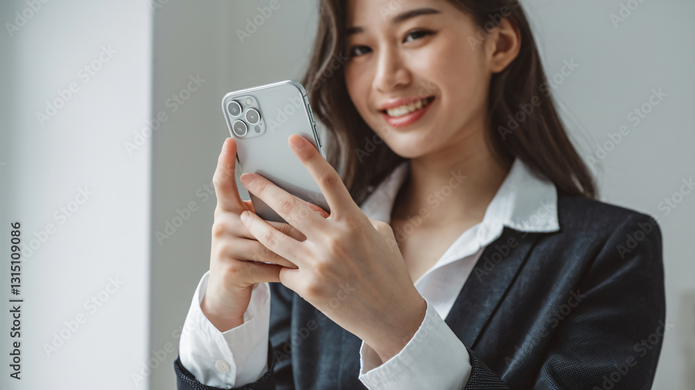 Businesswoman Using Smartphone for Communication Businesswoman Using Smartphone for Communication