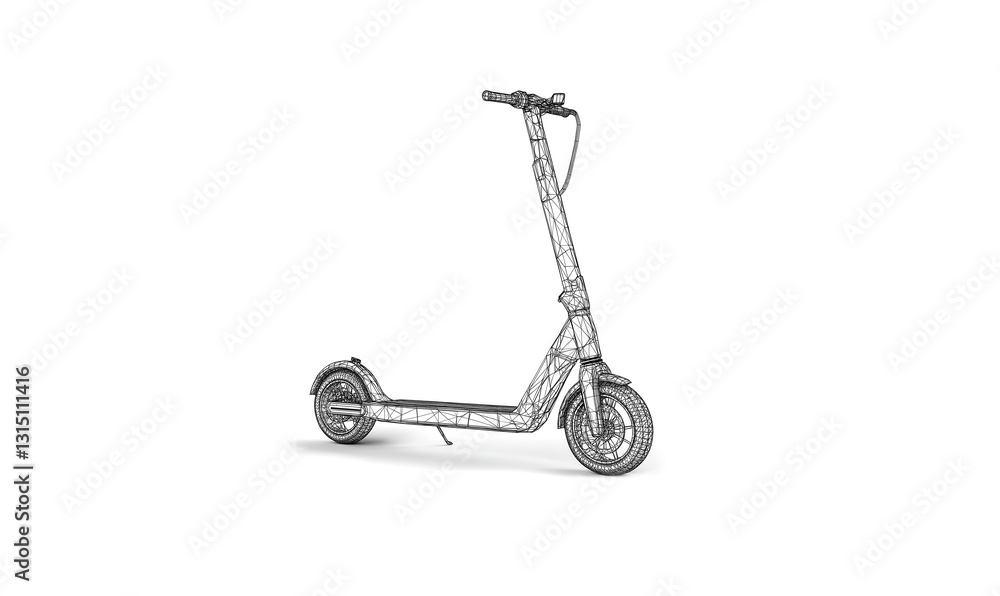 Electric scooter low poly technology background with abstract polygonal digital design Electric scooter low poly technology background with abstract polygonal digital design