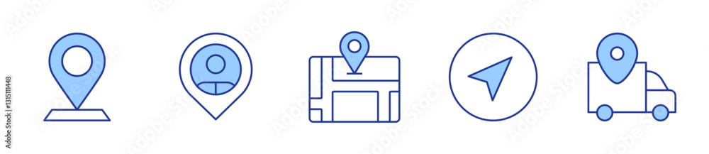 location, gps, delivery, navigator. Location Icon vector illustration. Line Duotone style. Editable stroke location, gps, delivery, navigator. Location Icon vector illustration. Line Duotone style. Editable stroke