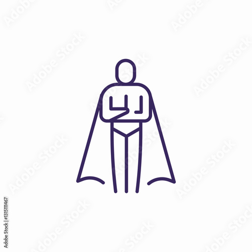 hero cape icon sign vector