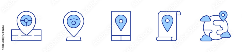map, location, location pin. Location Icon vector illustration. Line Duotone style. Editable stroke map, location, location pin. Location Icon vector illustration. Line Duotone style. Editable stroke