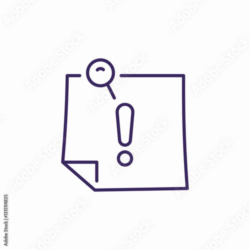 warning note icon sign vector