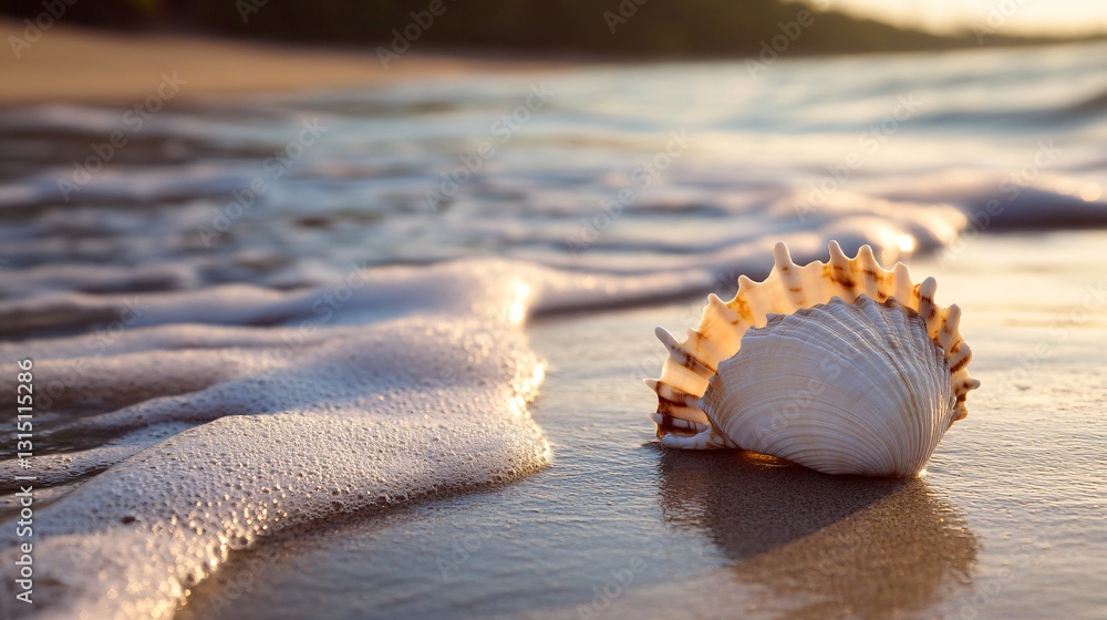 Seashell on Seashore: Beautiful Nature Seashell on Seashore: Beautiful Nature