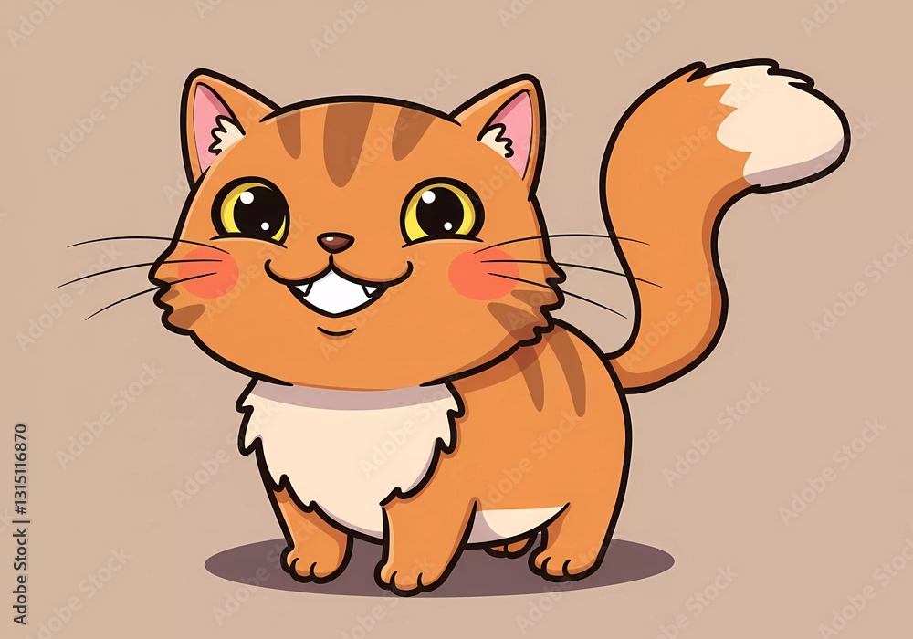 Adorable Orange Tabby Kitten Illustration Adorable Orange Tabby Kitten Illustration