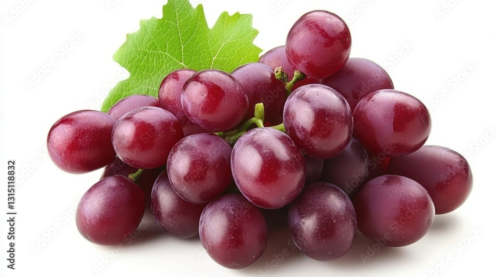 Fototapeta premium A bunch of ripe red grapes on a white isolated background