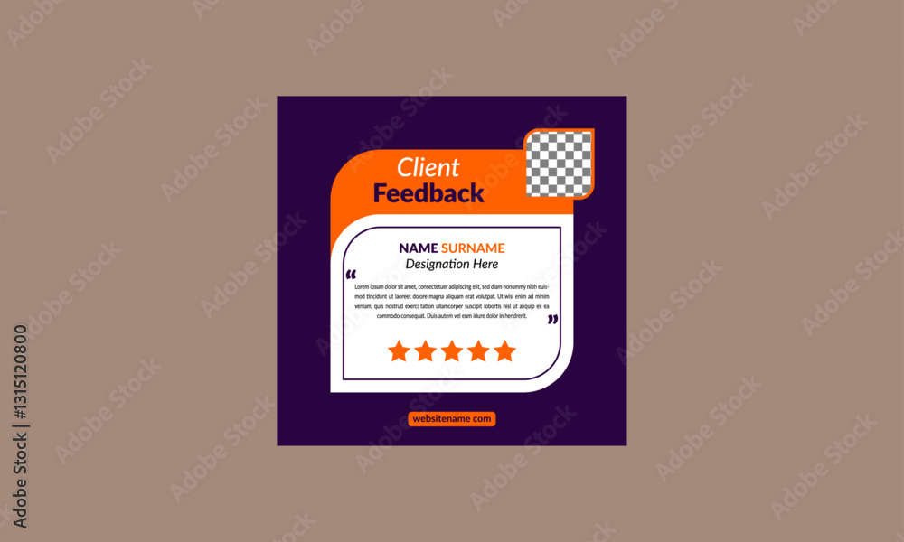 Fototapeta premium Modern Client Testimonial Design. Trendy Layout Display for Promotional Campaign.