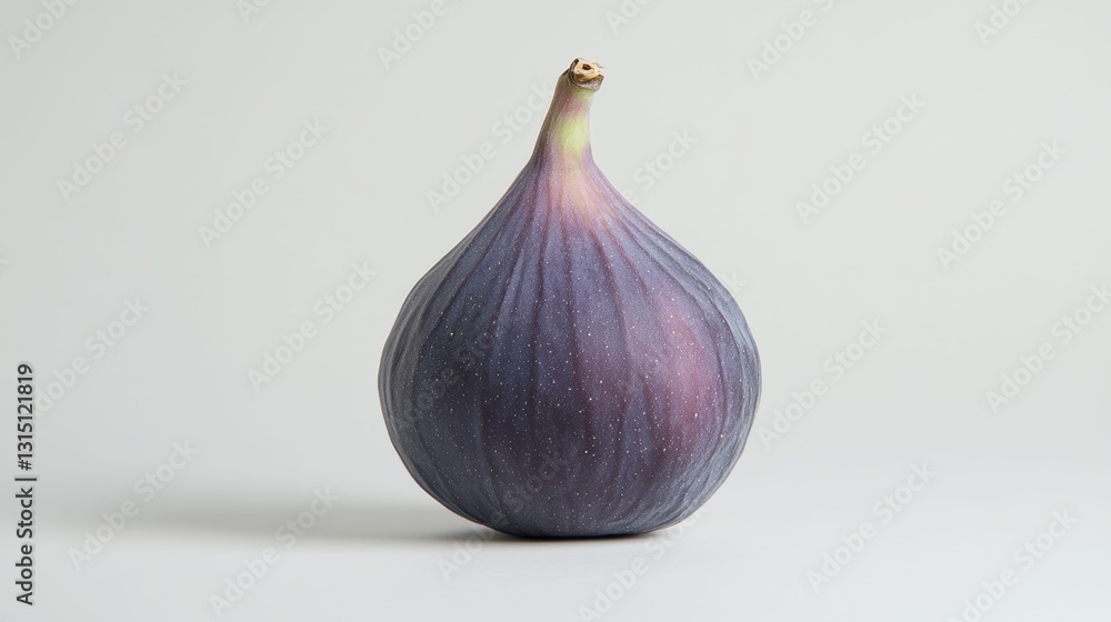 Obraz premium A ripe fig with its deep purple skin and soft pink interior on a white isolated background
