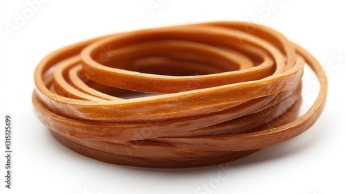 Dried, curled, chewy, food,  isolated on white