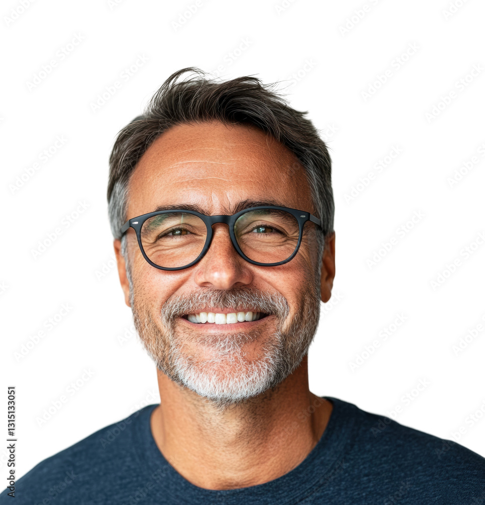 Confident man smiling portrait bright concept isolated on transparent background, png Confident man smiling portrait bright concept isolated on transparent background, png