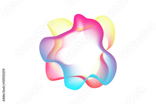 Neon audio sound waves. Sound lines, radial spectrum. Colorful cover for a musical poster and album. Radial spectrum vector