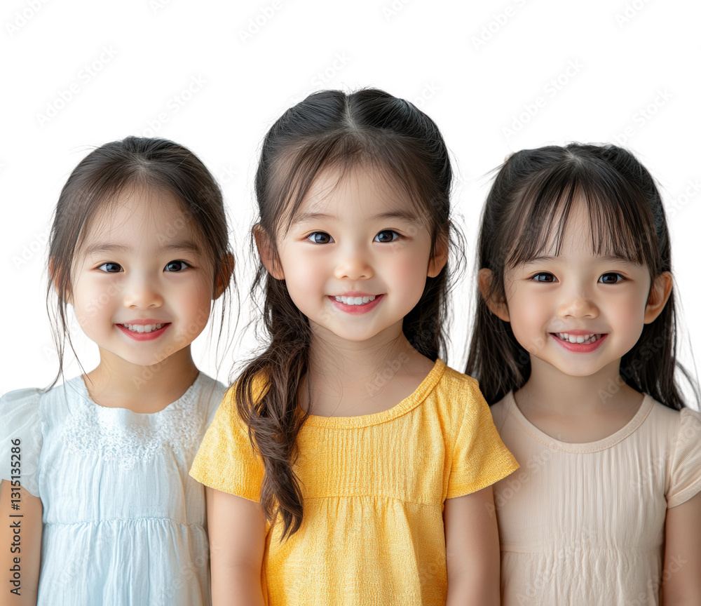 Smiling children portrait bright isolated on transparent background, png Smiling children portrait bright isolated on transparent background, png