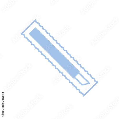 Plastic straw for juice in packed line icon. Vector illustration