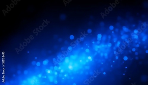 Abstract Blue Bokeh Light Effects on Dark Background for Creative Design