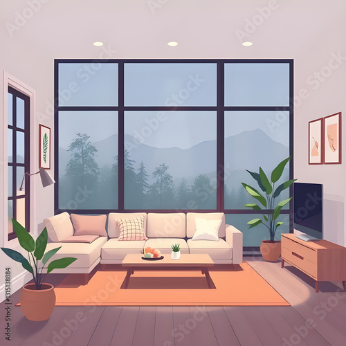 modern minimalist living room interior