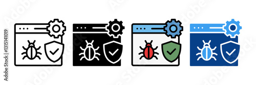 Debugging Process  Icon Set Multiple Style Collection