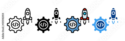 Software Release  Icon Set Multiple Style Collection