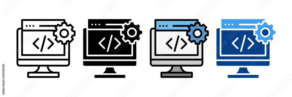 Software Configuration Icon Set Multiple Style Collection Software Configuration Icon Set Multiple Style Collection