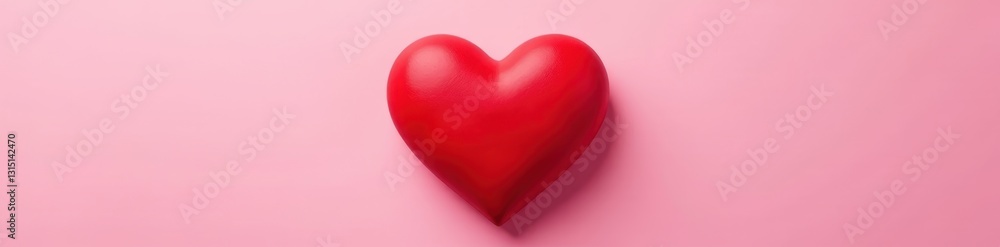 Bold red heart, matte finish, soft pink background, image, celebration Bold red heart, matte finish, soft pink background, image, celebration