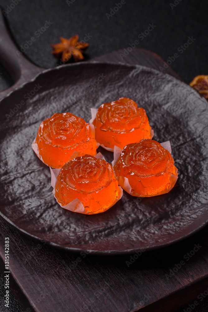 Jelly candies or homemade marmalade with different flavors Jelly candies or homemade marmalade with different flavors