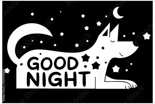 good night dog night silhouette 