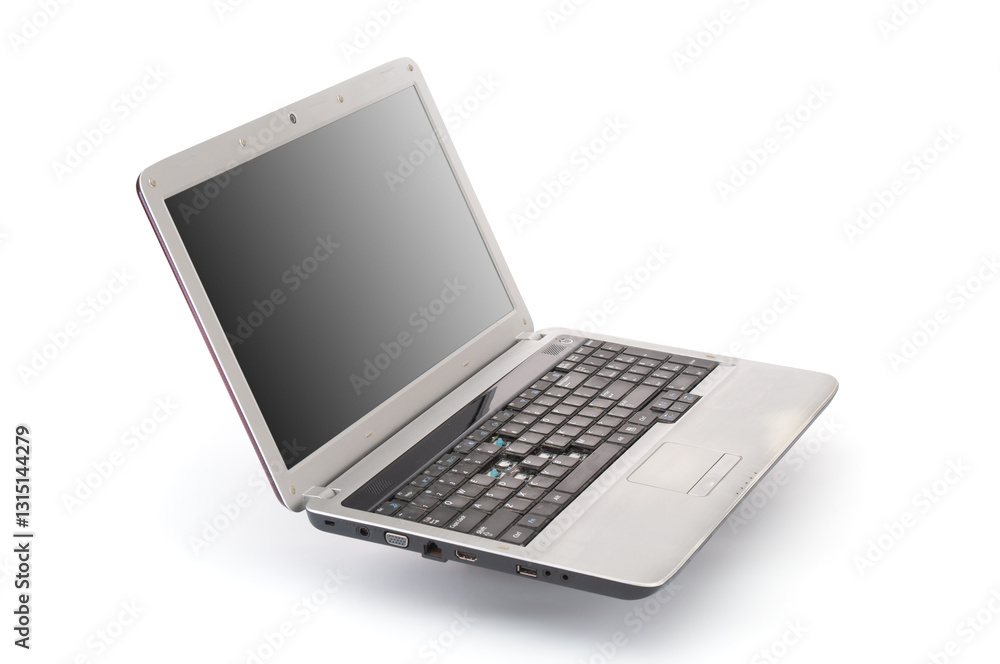 Old, grunge laptop computer isolated on a white background Old, grunge laptop computer isolated on a white background