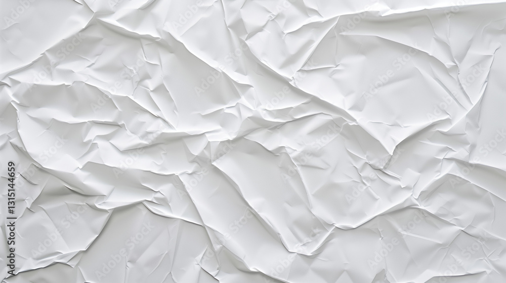 Close-up of a crumpled white paper texture, emphasizing the chaotic and intricate folds and creases. Close-up of a crumpled white paper texture, emphasizing the chaotic and intricate folds and creases.