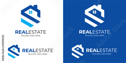 letter S  Set of minimalist real estate logo vector