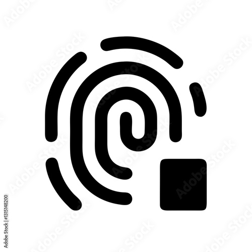 Biometric authentication icon featuring a fingerprint and a lock symbol
