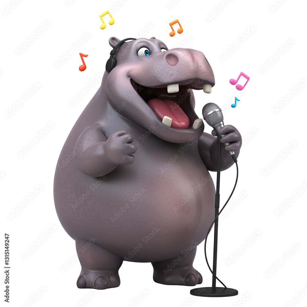 Hippo Singing Karaoke at Lively Club Hippo Singing Karaoke at Lively Club