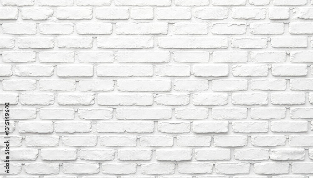 Fototapeta premium Clean seamless white brick wall texture background, architecture, old