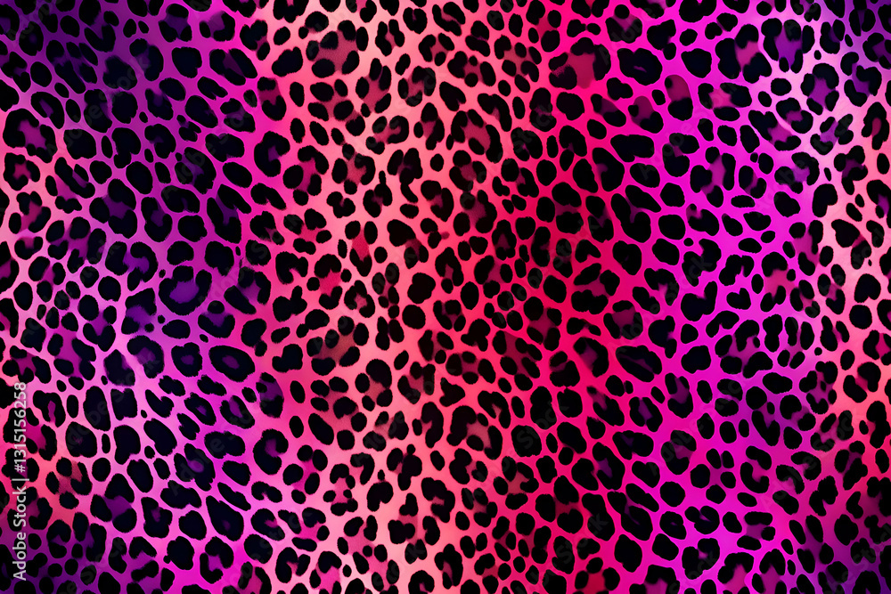 Obraz premium Pink and Purple Leopard Print. Seamless Animal Pattern Texture