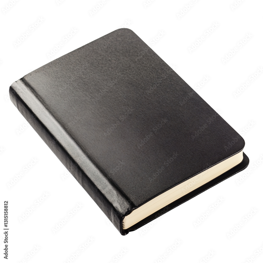 a black book with a blank page on a white background a black book with a blank page on a white background