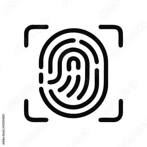 Fingerprint scanning icon for biometric authentication