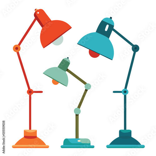 Stylish Colorful Lamps – Vector Illustration of Modern Lighting

