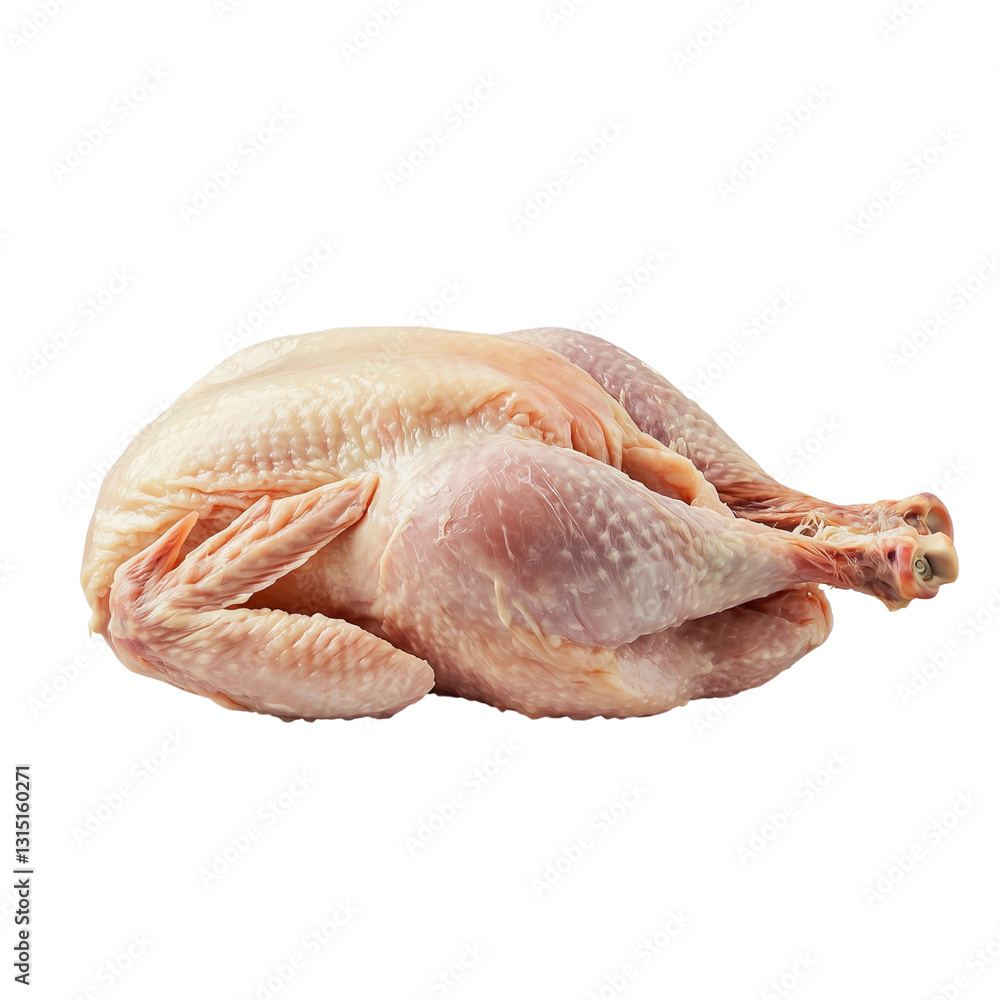 Raw whole chicken showcasing its natural form and texture. isolated on white background and transparent background Raw whole chicken showcasing its natural form and texture. isolated on white background and transparent background