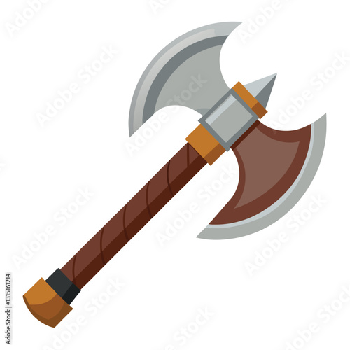 Isolated hatchet and sharp knife with a log
