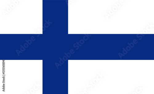 Finland flag. Correct proportions. Official colors. National Finland flag.