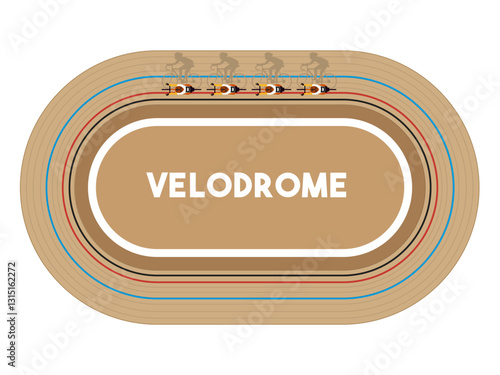 velodrome for cycling races, top view.