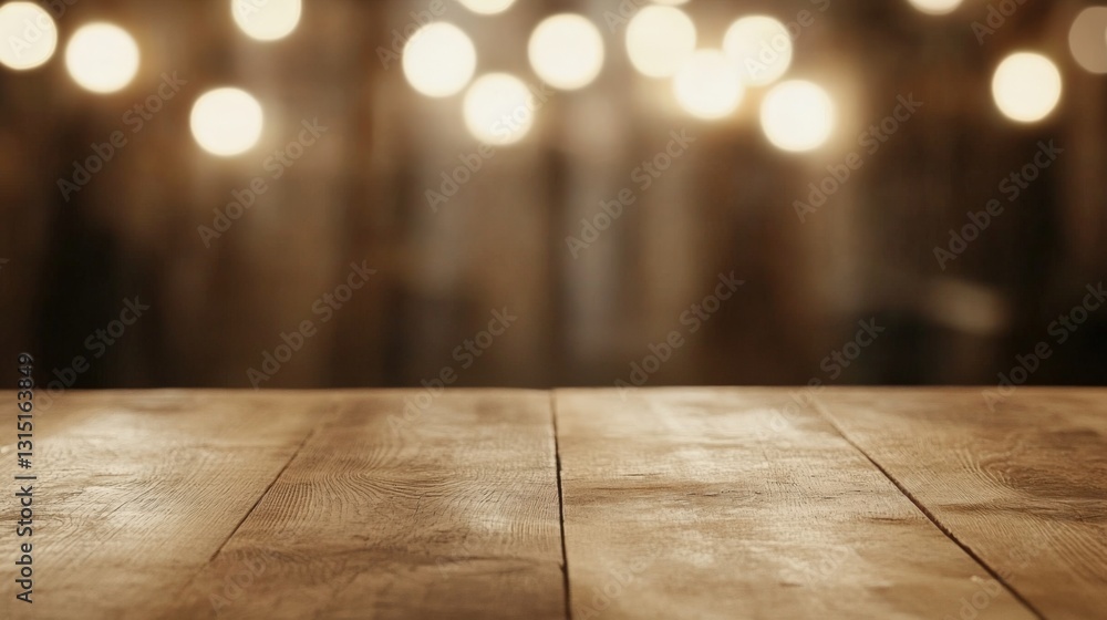 Rustic wooden table against a blurred warm light background. Rustic wooden table against a blurred warm light background.