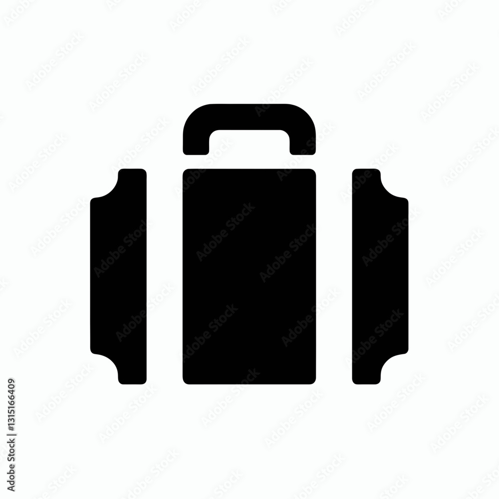 very simple flat and minimalist Suitcase Handle silhouette in black on a white background very simple flat and minimalist Suitcase Handle silhouette in black on a white background