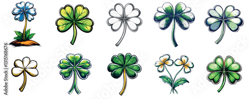 Clover Leaves and Nature in Fresh Green Growth
