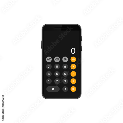 A smartphone screen shows a calculator app interface including numbers and basic function buttons.