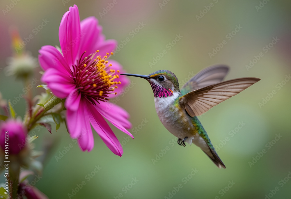 Fototapeta premium hummingbird and flower