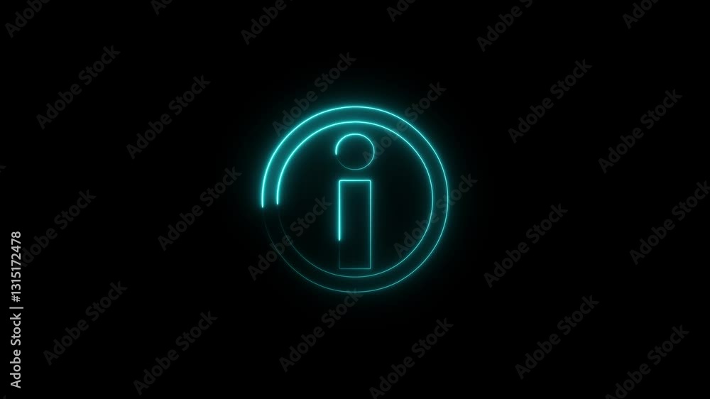 Help desk icon glowing neon animation black background. Help desk icon glowing neon animation black background.