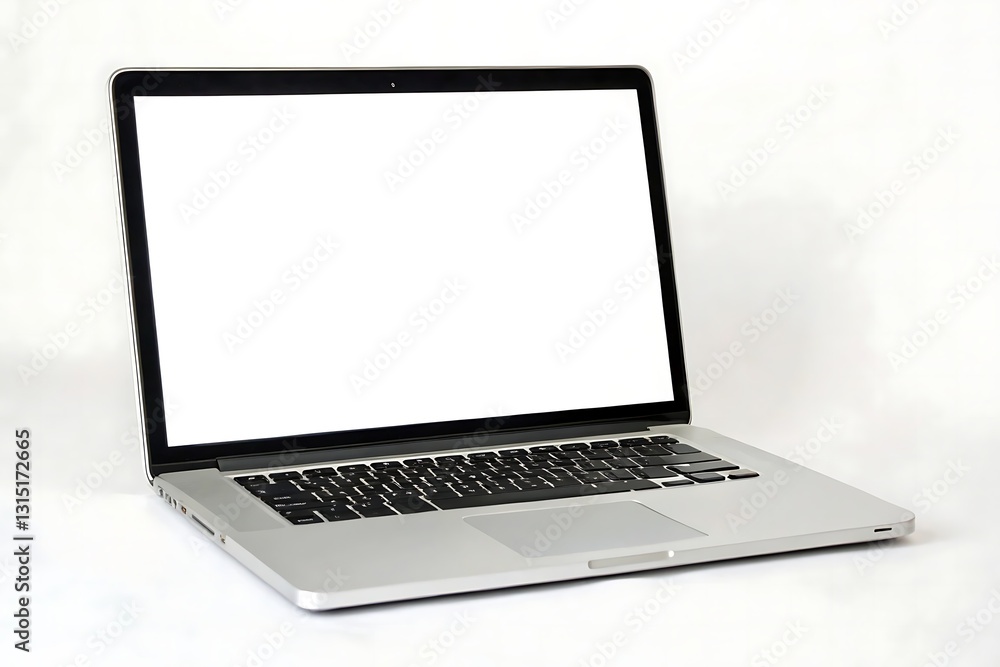 Laptop screen: Laptop computer with a blank screen. Laptop screen: Laptop computer with a blank screen.