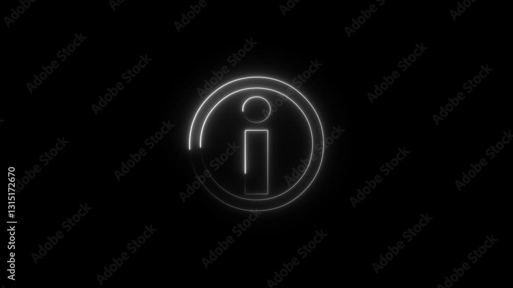 Help desk icon glowing neon animation black background. Help desk icon glowing neon animation black background.