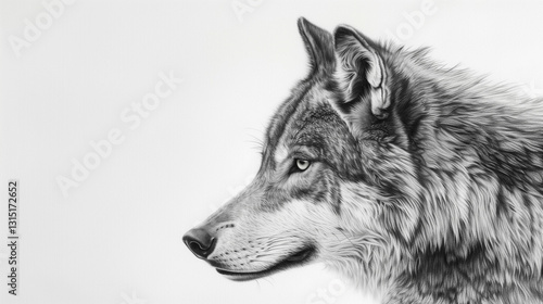 Black and White Wolf Illustration