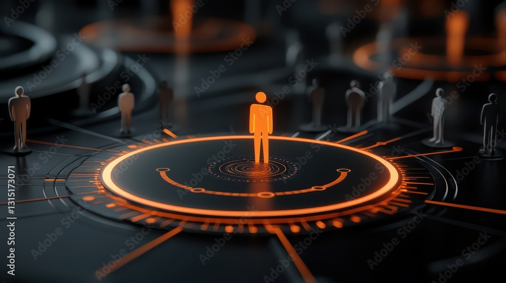 Obraz premium Time management concept, person standing on a clock illustrating control and planning