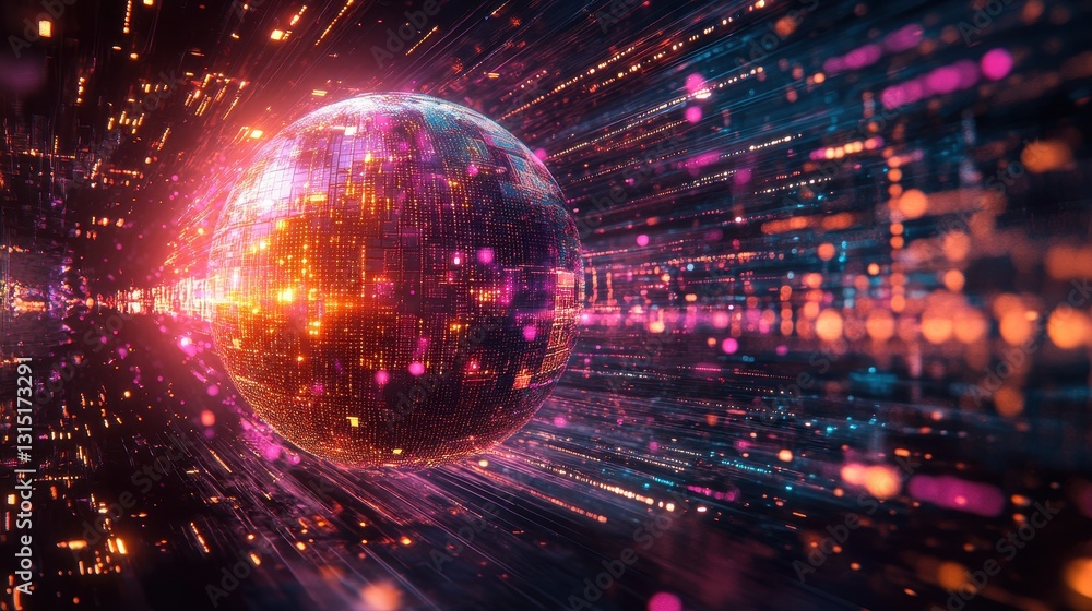 Dynamic digital sphere animation virtual realm abstract visuals futuristic environment wide angle data concept Dynamic digital sphere animation virtual realm abstract visuals futuristic environment wide angle data concept
