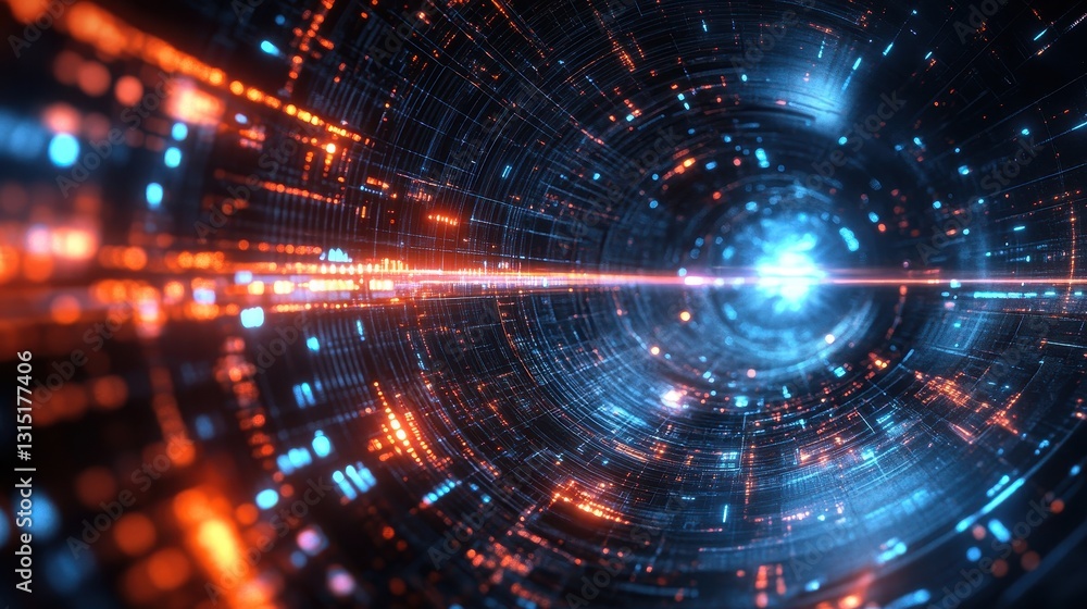 Dynamic light patterns creating a cosmic tunnel effect abstract artwork digital art sci-fi environment close-up view Dynamic light patterns creating a cosmic tunnel effect abstract artwork digital art sci-fi environment close-up view